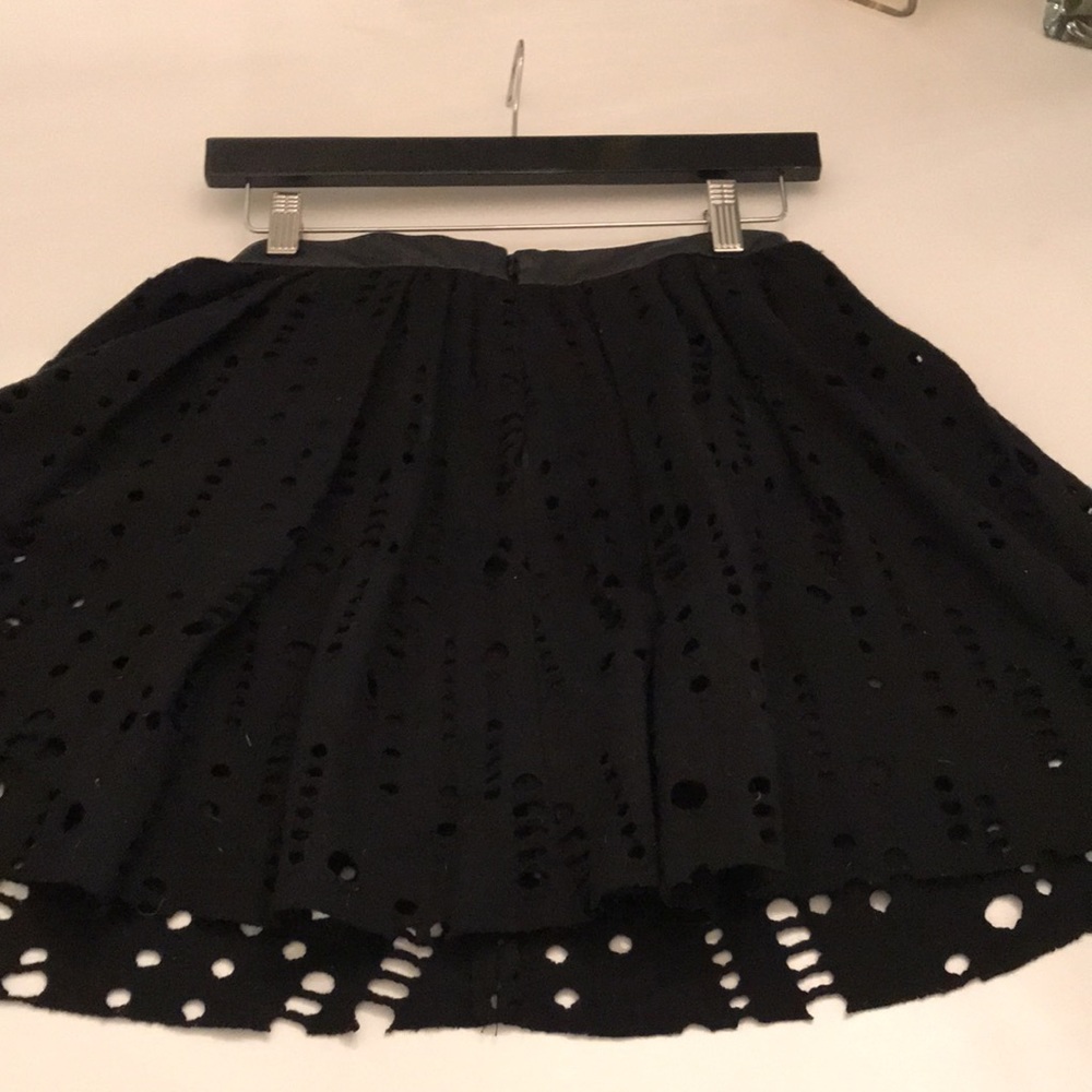 MAJE black wool mini skater skirt
